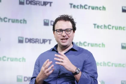 Dario Amodei of Anthropic speaking at a TechCrunch event