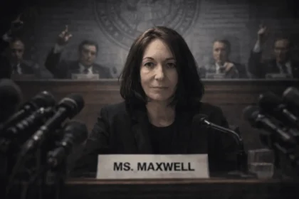 Illustration of Maxwell testifying before Congress