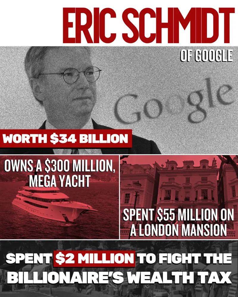 Billionaire infographic for Eric Schmidt.
