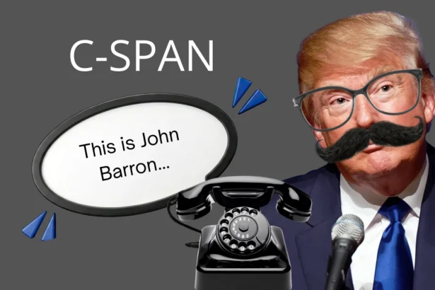 Donald trump in a disguise as john barron