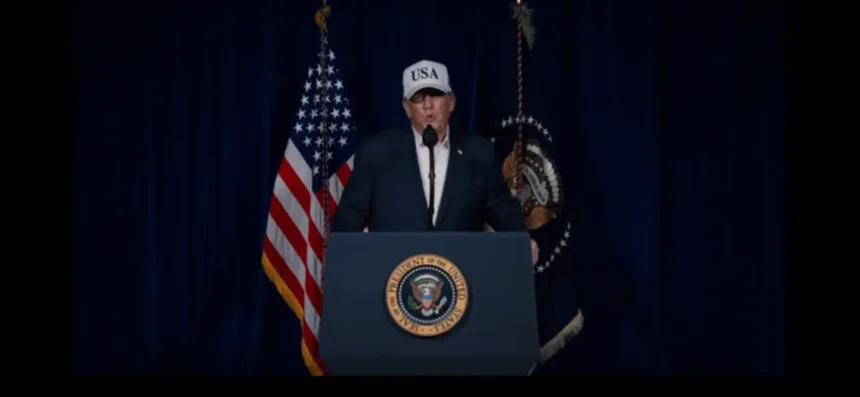Trump announcing war with iran