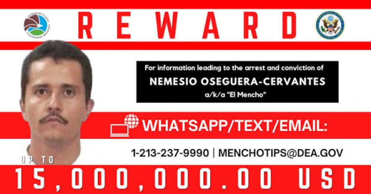 El mencho drug cartel leader wanted poster