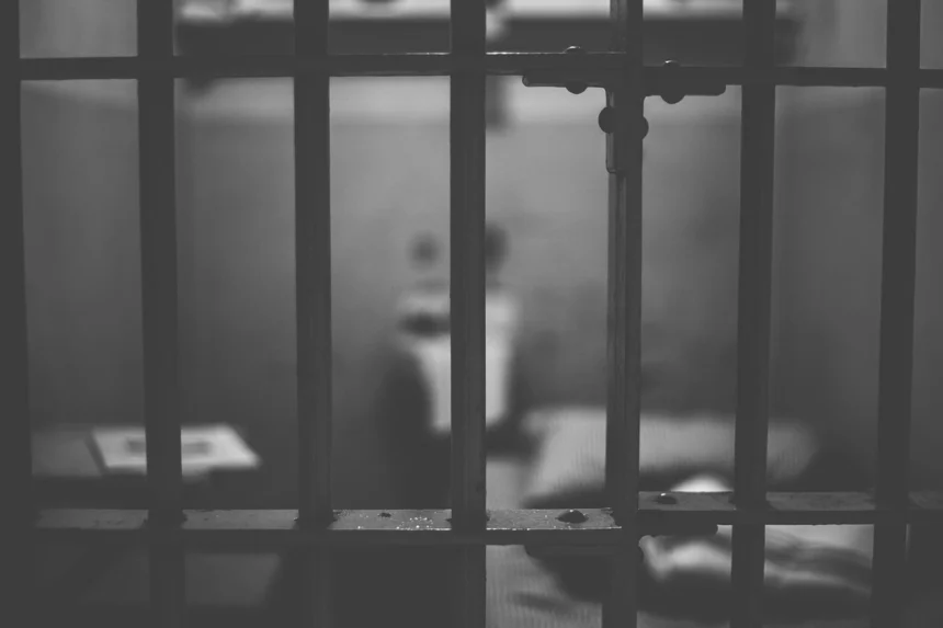 Death penalty. Prison cell door close-up