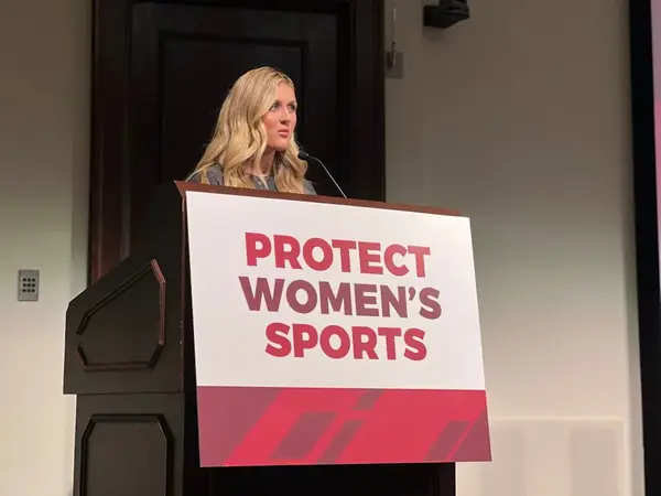 Gaines hosts the “gaines for girls” podcast on outkick, and has been outspoken about transgender athletes competing in women’s sports.