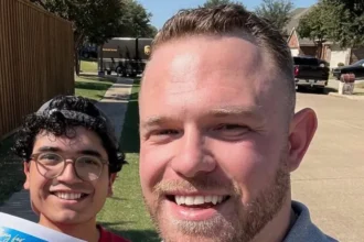 Taylor rehmet with a voter
