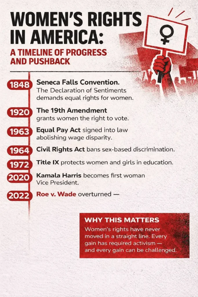 Women's rights timeline infographic