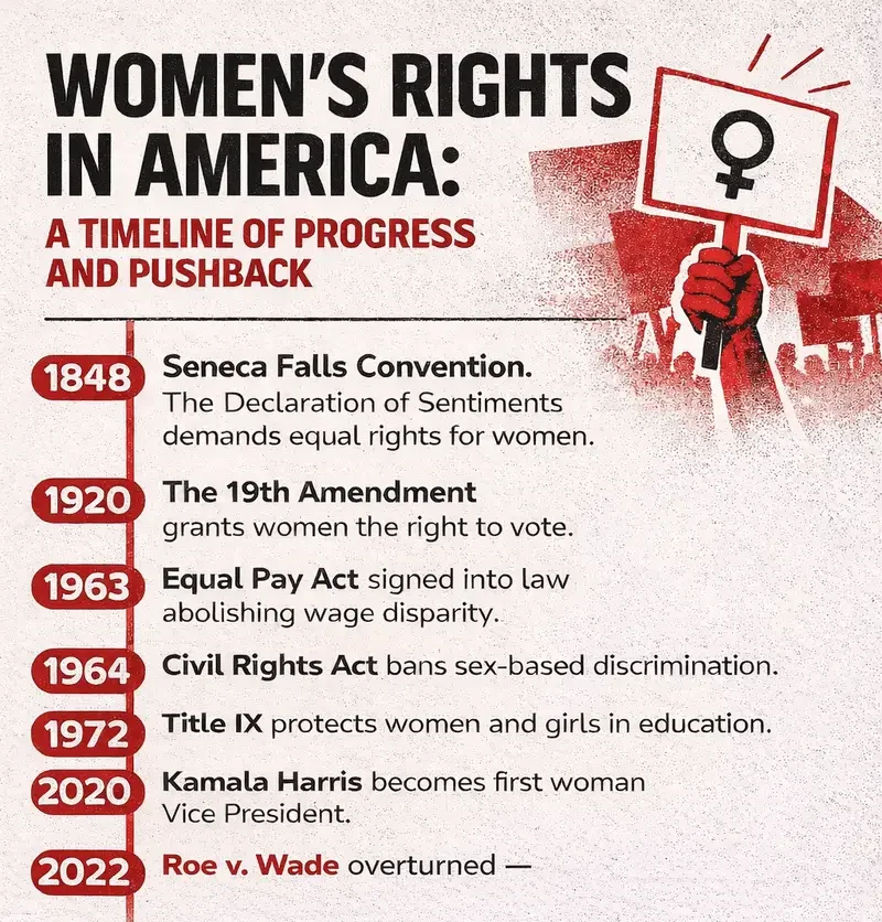 Women's rights timeline infographic