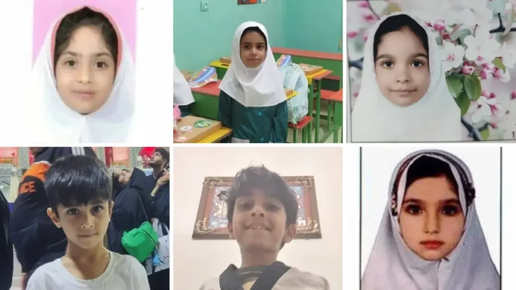 A collage of some of the children killed in the strike on a school in iran (minab) (iranian media)