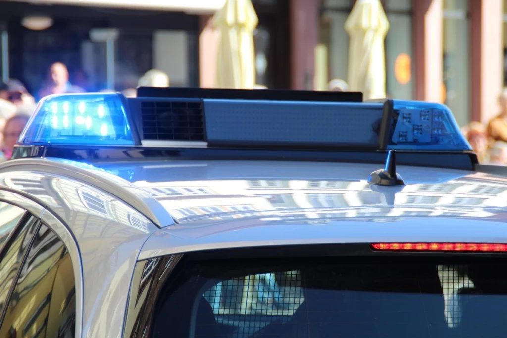 Ice posed as police officers. Top of a police cruiser