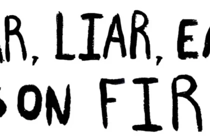 Climate protest sign about lying in politics