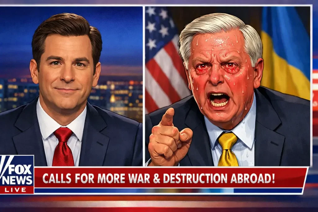 Ai-generated image of senator lindsey graham on fox news yemen’s houthis