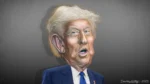 Caricature of donald trump with big ears