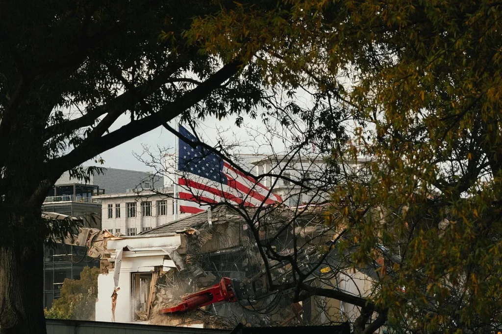 White house ballroom east wing demolition