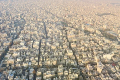 Aerial view of the city of Tehran in Iran