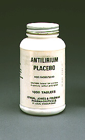 Bottle of placebo medication
