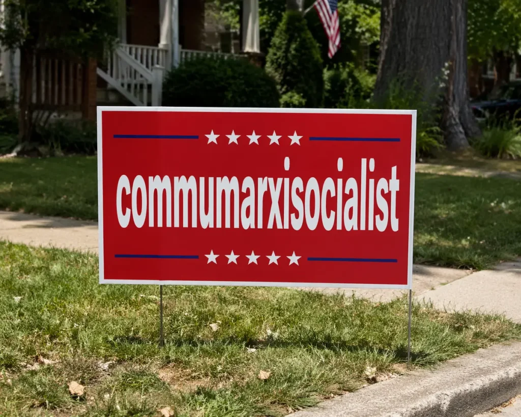 Commumarxisocialist yard sign MAGA gay men