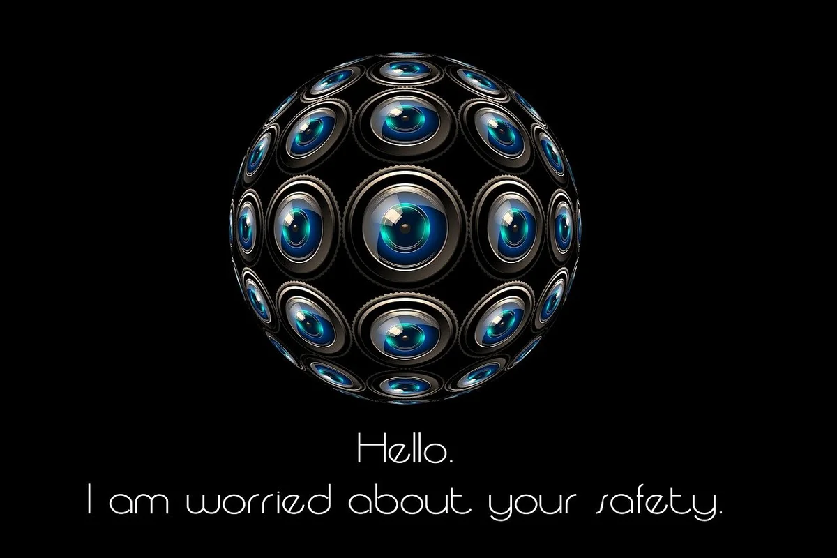 AI government surveillance A ball of eyes