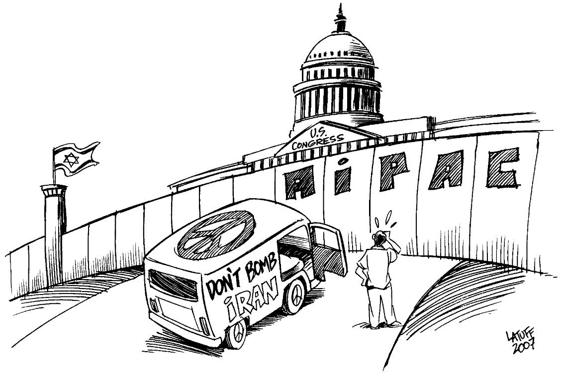 AIPAC political cartoon AIPAC stat cards