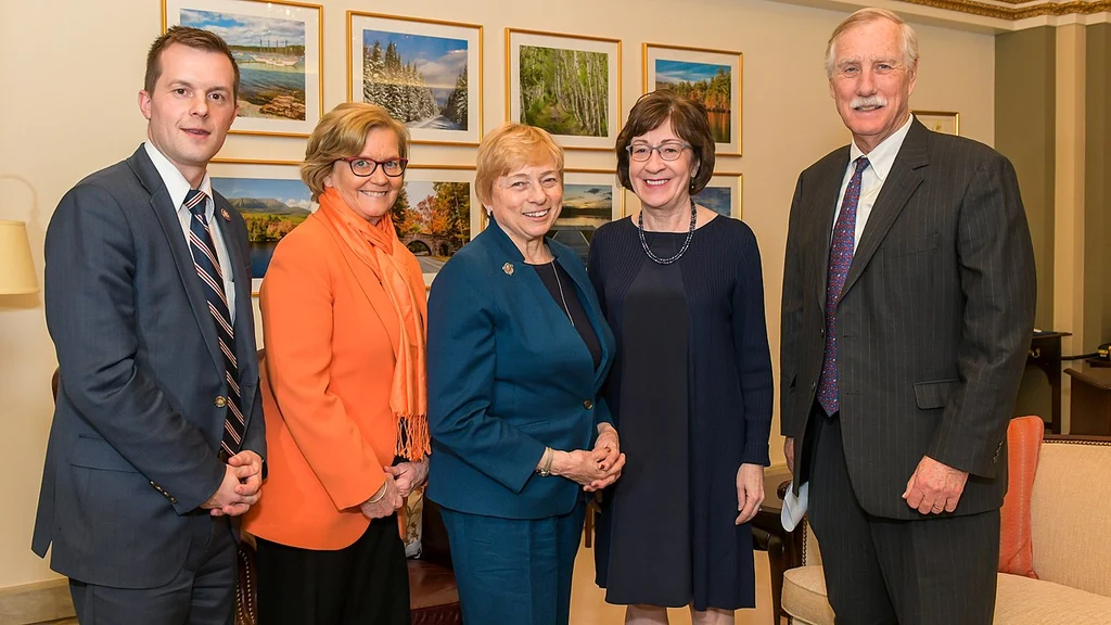 Janet mills at the us capito,in a group photo after a meeting. Janet mills dropped out