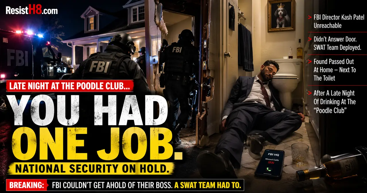 Kash Patel drinking scandal graphic