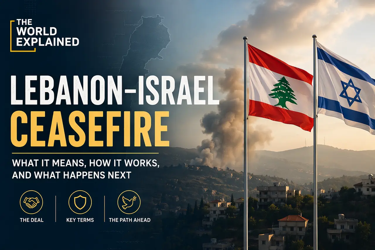 Lebanon-Israel ceasefire explained. Both flags