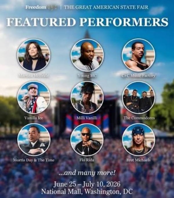 freedom 250 musical lineup Freedom 250 great american state fair musical line-up flyer