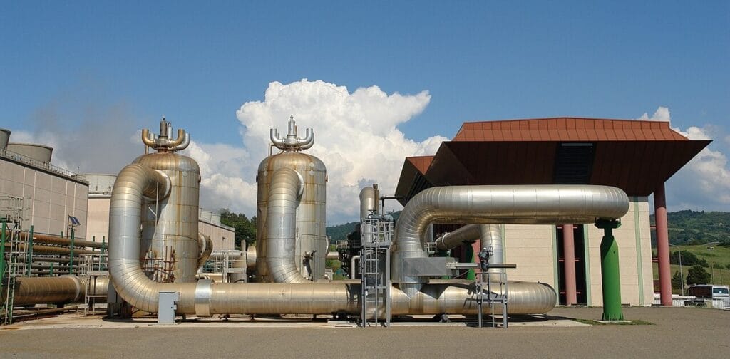 A geothermal power plant in italy.