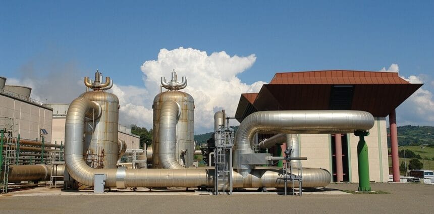 A geothermal power plant in italy.