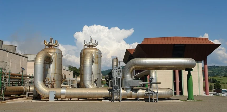 A geothermal power plant in Italy.