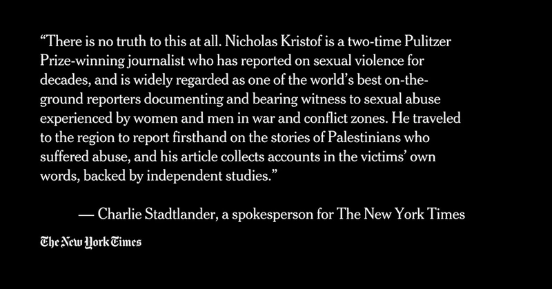 nyt statement Nyt responding to attacks on nicholas kristof’s reporting.