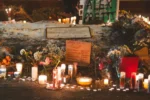 Memorial for alex pretti after he was shot and killed by federal agents.
