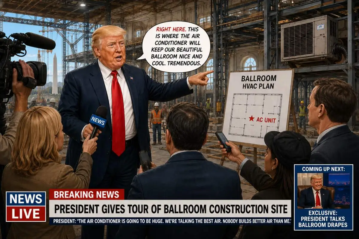 breaking ballroom press conference Trump ballroom press conference