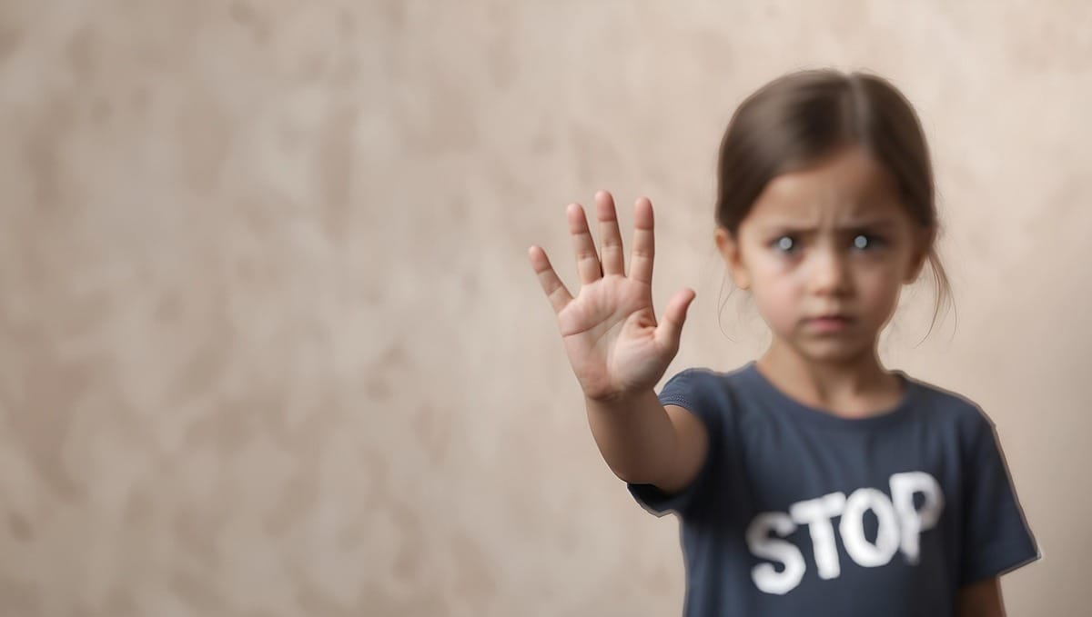 geralt little girl stop Little girl wearing a t-shirt that says stop, hold up a hand to say stop pro-israel groups critics of israel