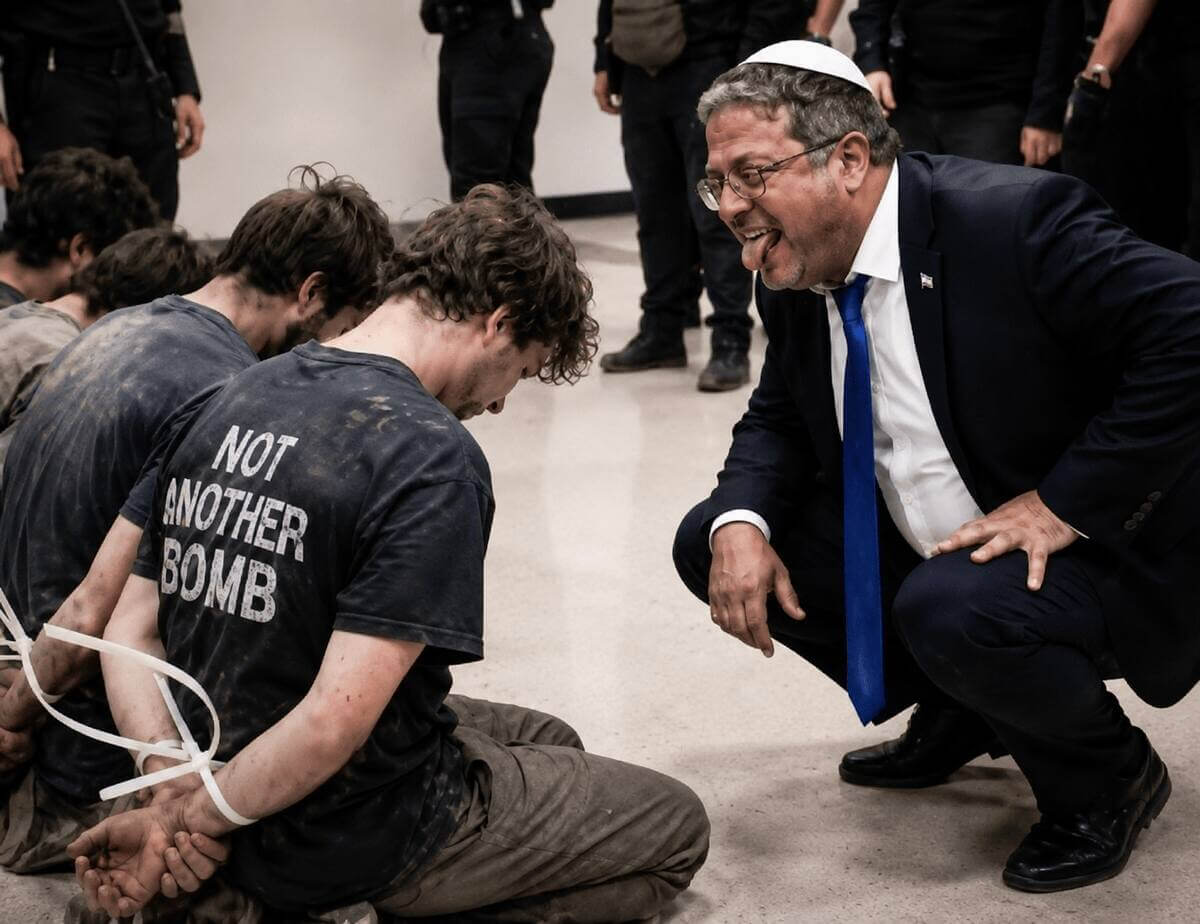 Ben-gvir taunts flotilla activists bound on the floor