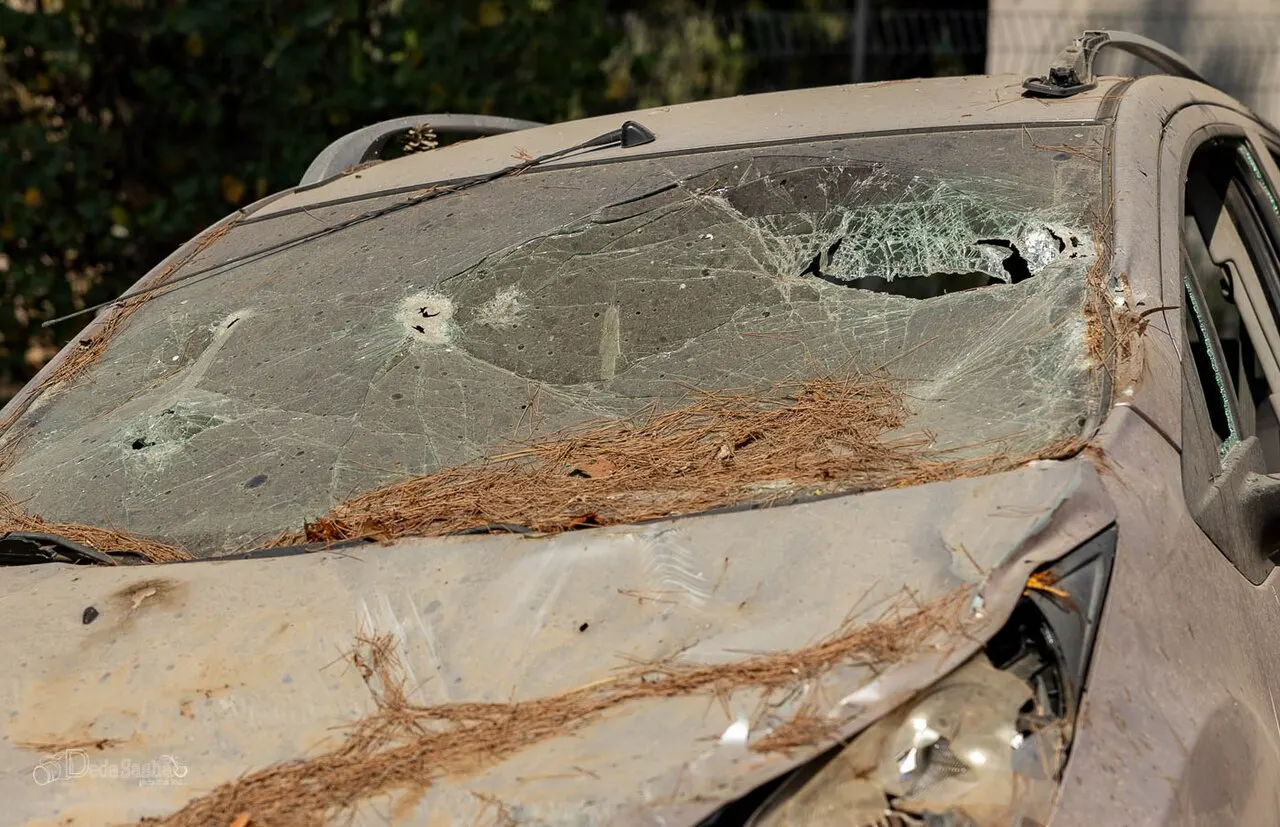 Car damaged in israel on october 7, 2023