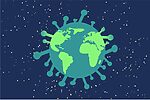 Cuts to usaid and the cdc causes outbreaks. Illustration of the planet as a virus