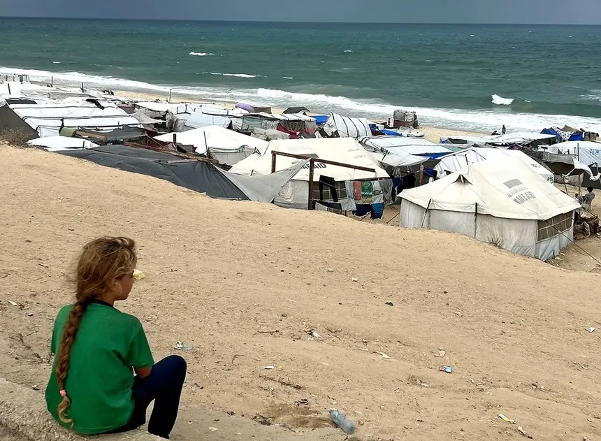 Israel bombed a group of children playing near the beach tent camps in gaza