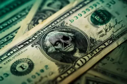 Dollar bill represents the corrupting influence of money in politics