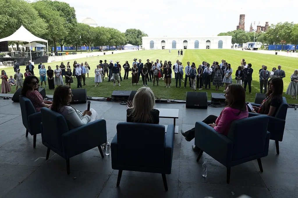 View from the stage showing the “crowd” watching the conservative women’s panel discussion.