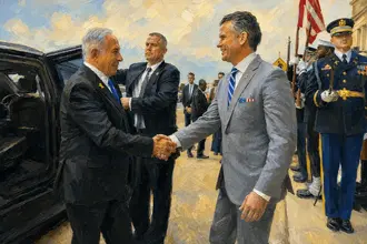 Ndaa secretary of defense pete hegseth hosts a bilateral exchange with israeli prime minister benjamin netanyahu at the pentagon, washington, d. C.