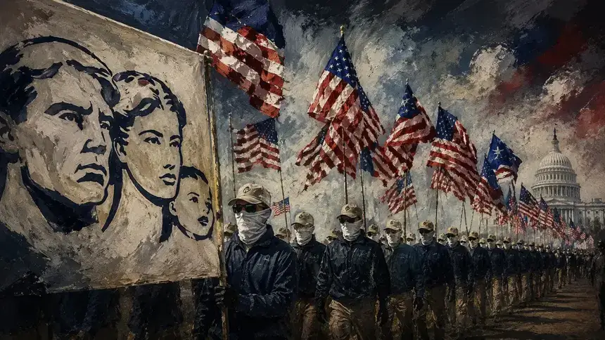 Patriot front, a fascist white nationalist group.